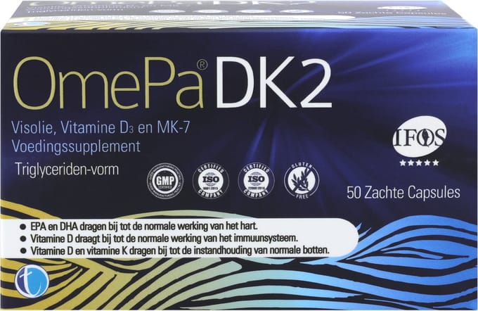 OmePa DK2 – Visolie, EPA, DHA & Vitamine D3 en Vitamine K2 - 50 Softgel Capsules