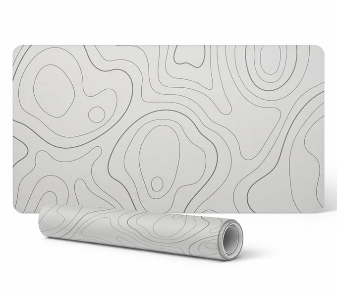 Antislip bureauonderlegger met abstracte lijnenprint 100x50 cm