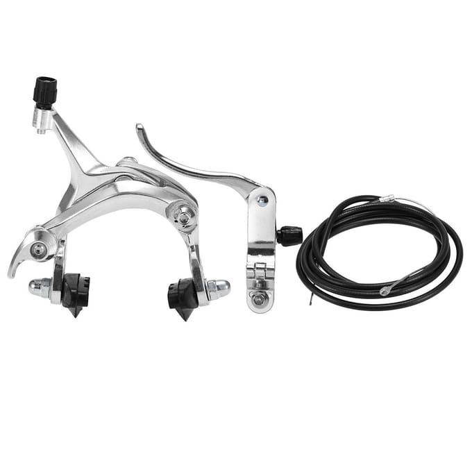Voor/achter Fixie fietsremset Racefiets Cruiser-remset Fietsremklauwremset Side Pull Front brake set zilver