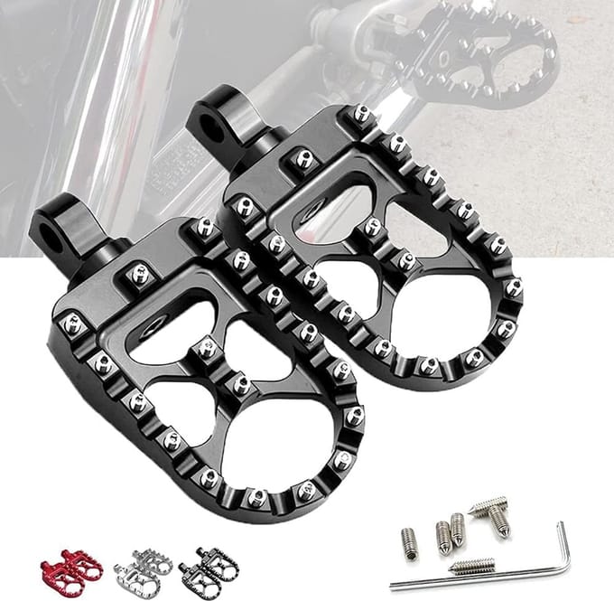 Brede CNC Voetsteunen 360° Roterende MX Stijl voor Diverse Motorfietsen
