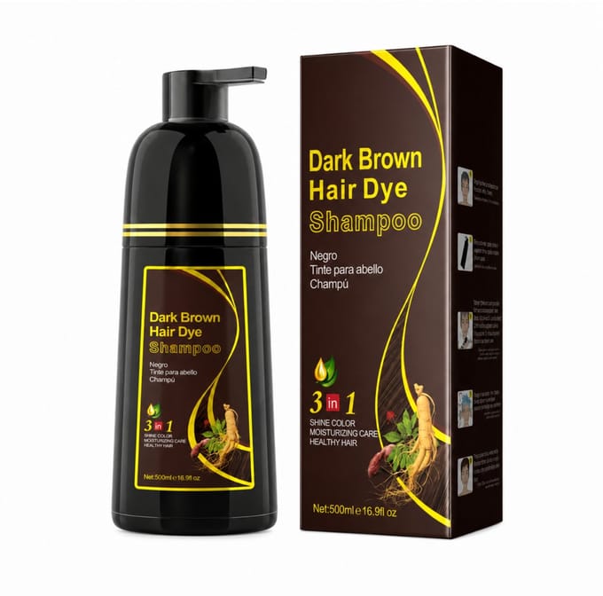 Haarverf Shampoo - 500ml - Donkerbruin - 5 Minuten Directe Kleurshampoo - Dexe