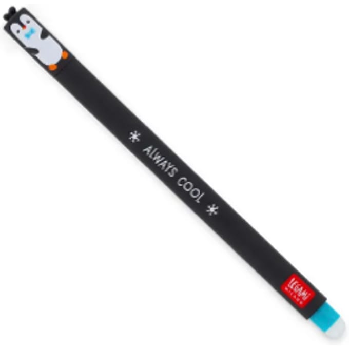 Legami - Uitwisbare Pen - Penguin - Inktkleur Turquoise - Navulbaar - Back to School