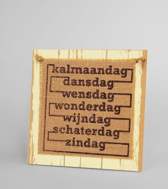 Paper Dreams Bordje Kalmaandag 20 Cm Hout Naturel