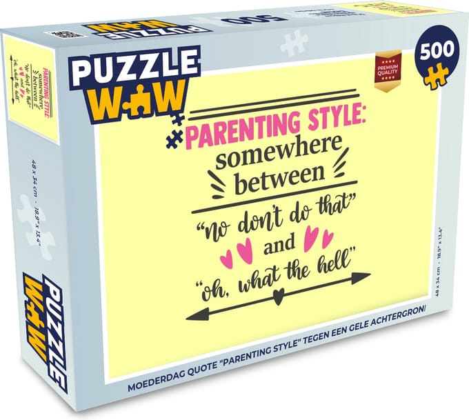 Puzzel Ouderschap - Quote - Geel - Legpuzzel - Puzzel 500 stukjes