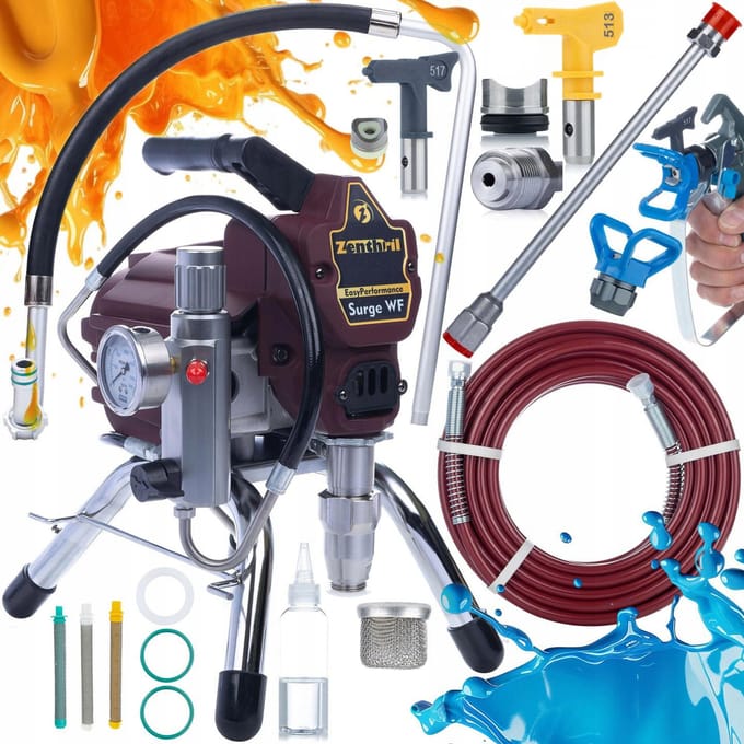 Zenthril Airless Verfspuit Set Surge WF - 1800W Hogedrukunit - 20 MPa, 2 L/min, 0,019"