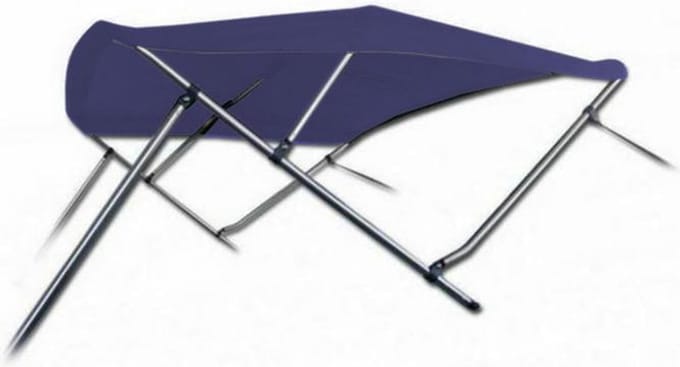 3 Boog Biminitop Zonnetent PREMIUM H117 cm BLAUW Breedte 215-228 cm