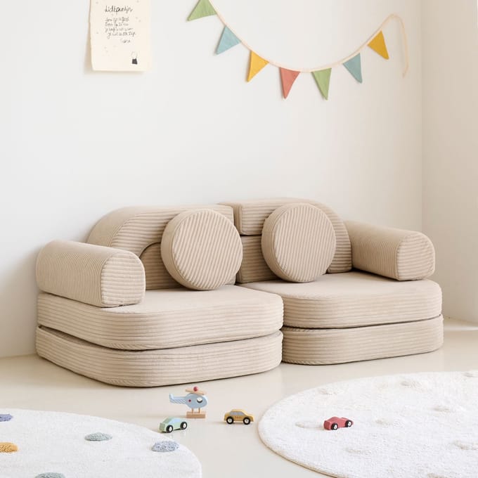 Petite Amélie Speelbank - Foam blokken - Beige - 10 delig