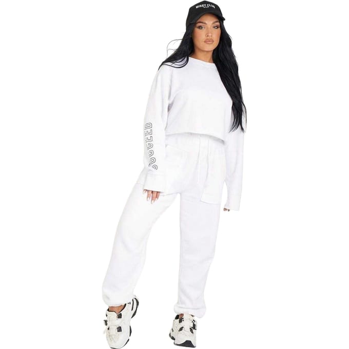 Missy Empire Oversized joggingbroeken voor dames (Wit)