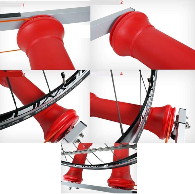 Fietstrainer Fietsrollen - Indoor Trainingsplatform - Fietsen Thuis - Verstelbaar Ontwerp - Tot 135cm - Rood