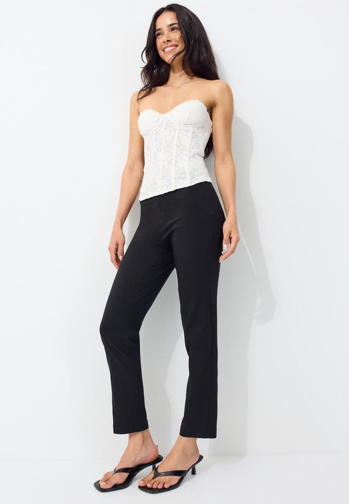 Stradivarius Cigarette broek van bengaline  Zwart 36