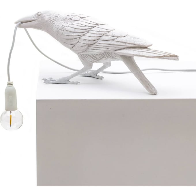SELETTI Vogellamp LED sfeerlamp, spelend, wit