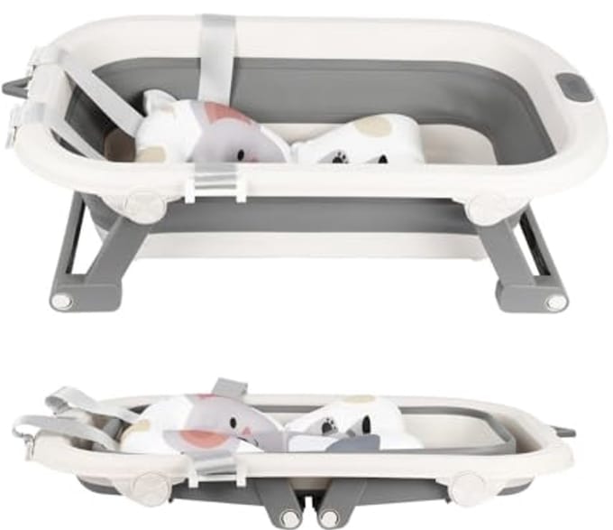 Opvouwbaar Babybad met Digitale Thermometer en Badkussen - Compact en Draagbaar