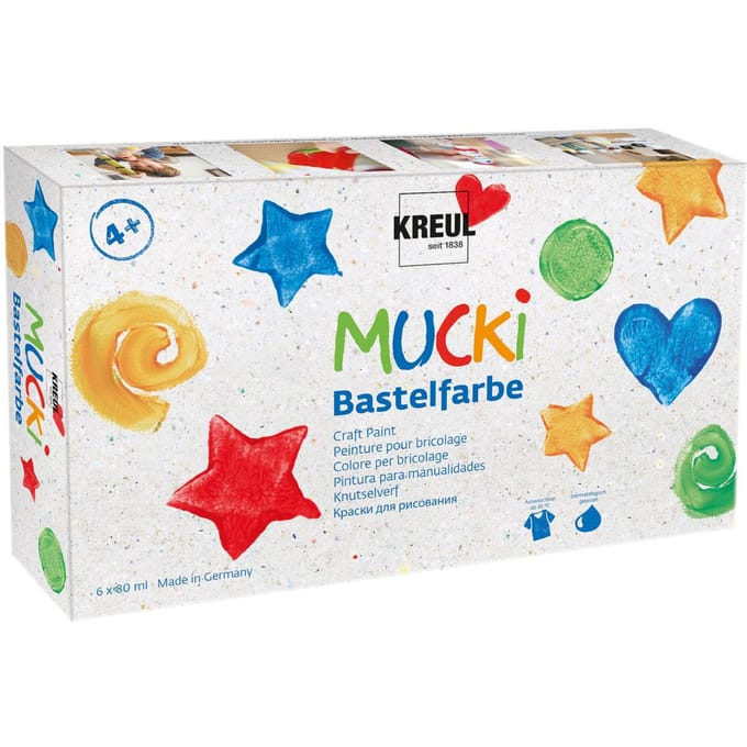MUCKI Knutselverf, Set van 6 80 ml
