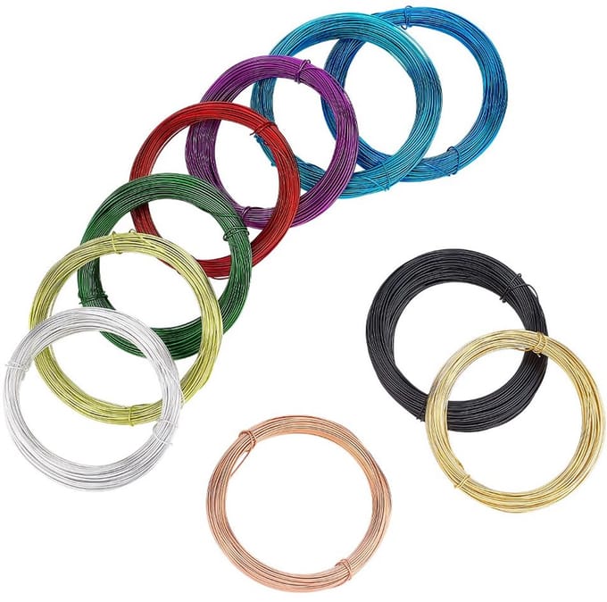 Aluminium Draad Set - Knutseldraad Metaaldraad - Sieraden Maken - 10 Assorti Kleuren - 0.8mm 20 Meter