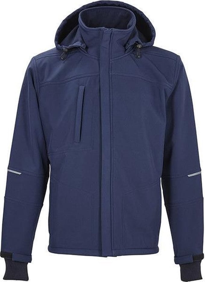4Work Granada Navy-Zwart Softshell Jas Heren