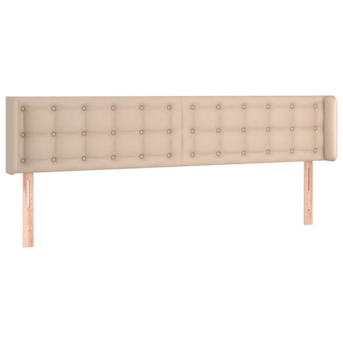 vidaXL - Hoofdbord - LED - 203x16x78/88 - cm - kunstleer - cappuccinokleurig