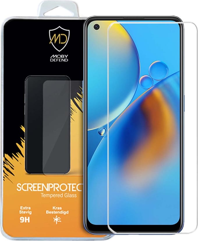 MobyDefend Screenprotector - Geschikt voor Oppo A74 5G - Case-Friendly Screensaver - Gehard Glas