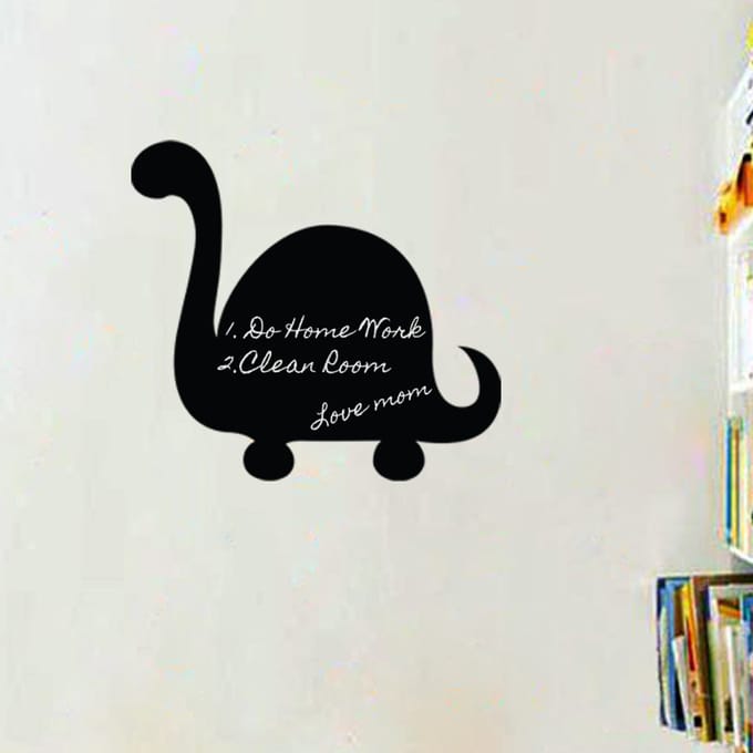 Schoolbordsticker - uitwisbare zelfklevende muurstickers - Diplodocus dinosaurus - 55x60cm