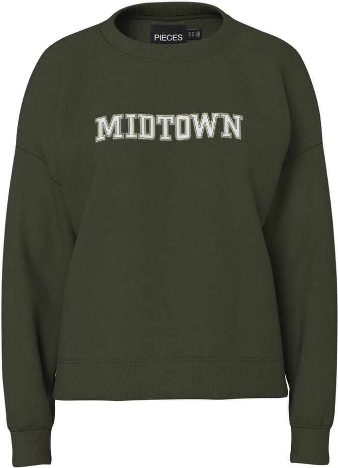 Pieces Trui Pcrisso Ls O-neck Loose Sweat Pwp B 17162357 Forest Night/midtown Dames Maat - XL