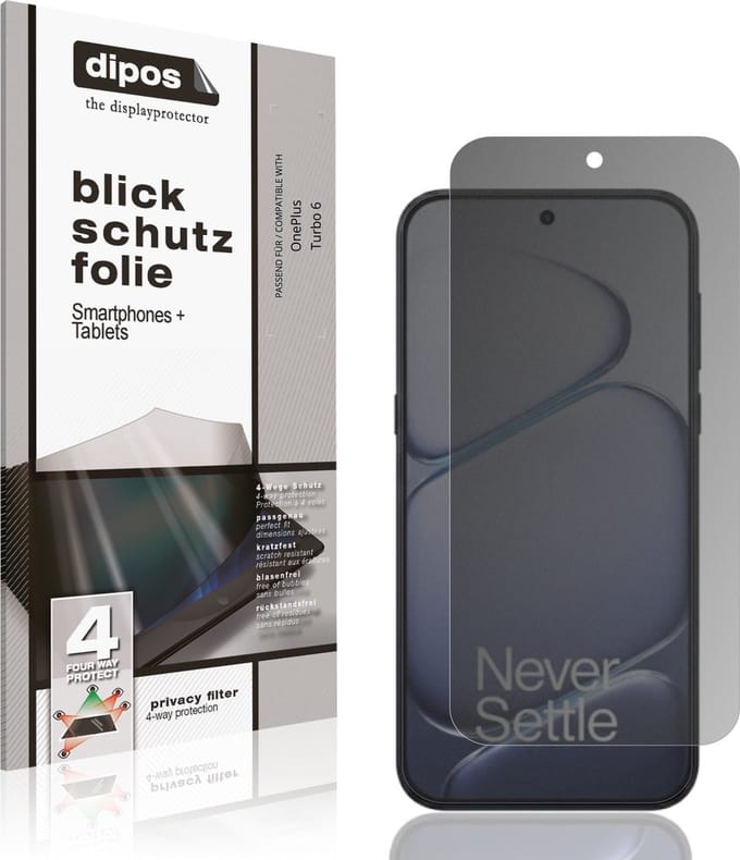 dipos – Matte Privacy Screenprotector geschikt voor OnePlus Turbo 6 | Anti-Spy Beschermfolie