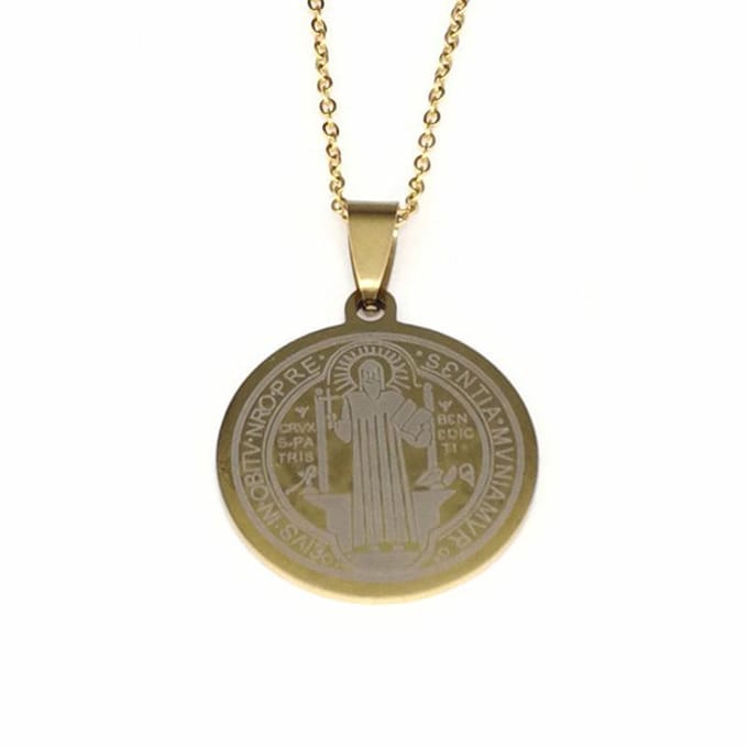 Medaille Benedictus goudkleur.