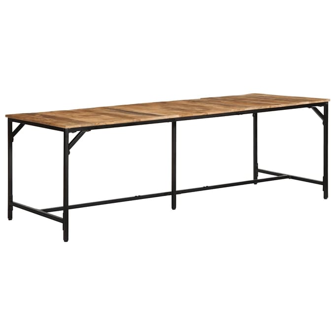 vidaXL - Eettafel - 220x90x75 - cm - massief - hout - ruw - mangohout