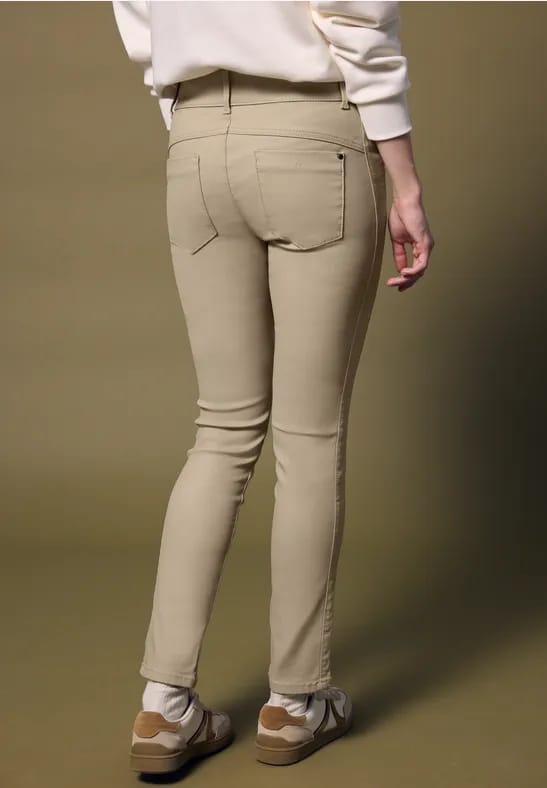 Slim Fit broek met coating