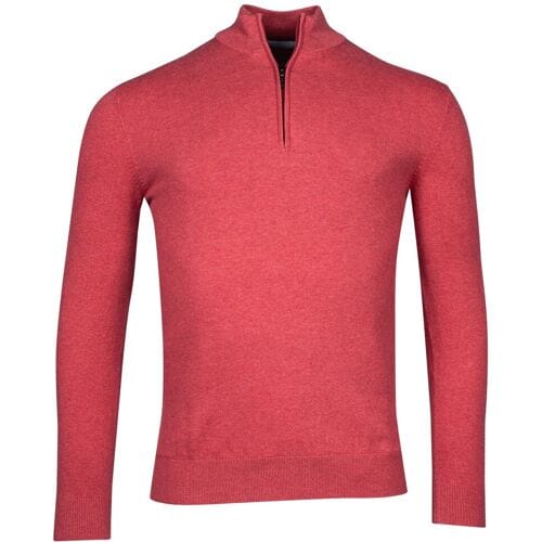 Baileys Trui Half Zip Single Knit Fine Pima Cotton Dark Cerise / male