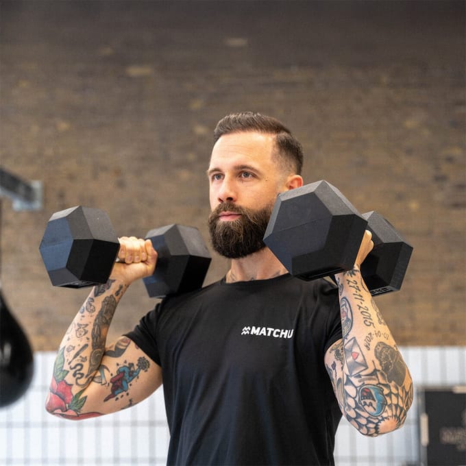 Matchu Sports - Hexa dumbbells - 15KG - Set van 2 - Krachttraining - Zwart