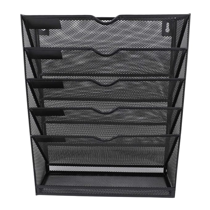 Wanddossierhouder Multifunctioneel Metaal 6 Niveaus Hangend Wandgemonteerde Dossierorganizer voor Thuis gray
