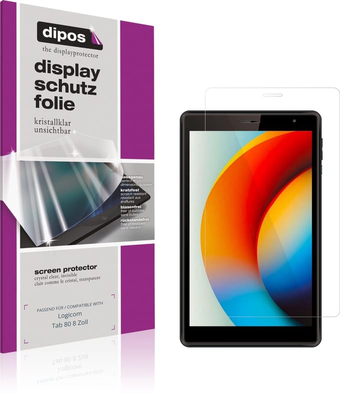 dipos – 2x Beschermfolie geschikt voor Logicom Tab 80 8 Zoll | Krasbestendige & heldere Screenprotector Ultra-Thin