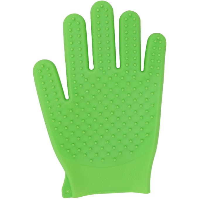 Gant de Toilettage pour Animaux de Compagnie en Silicone Double Face Moussage Rapide Durable Gant d'Élimination des Poils de Chat pour Long et vert clair