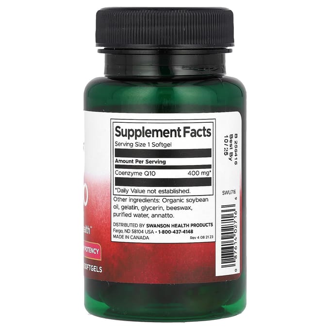 CoQ10, Maximale Potentie, 400 mg, 30 Zachte Capsules