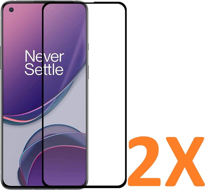 Volledige dekking Screenprotector Glas - Tempered Glass Screen Protector Geschikt voor: OnePlus 8T / OnePlus 8T 5G - 2x
