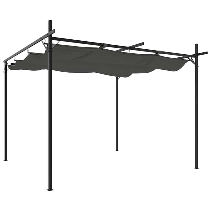 vidaXL - Pergola - met - uitschuifbaar - dak - 295x292x230 - antracietkleurig