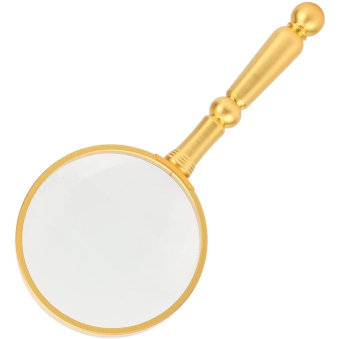 Vergrootglas Klassiek Goud Ergonomisch Handheld 6x Optisch Volledig Metaal 75mm Leesvergrootglas