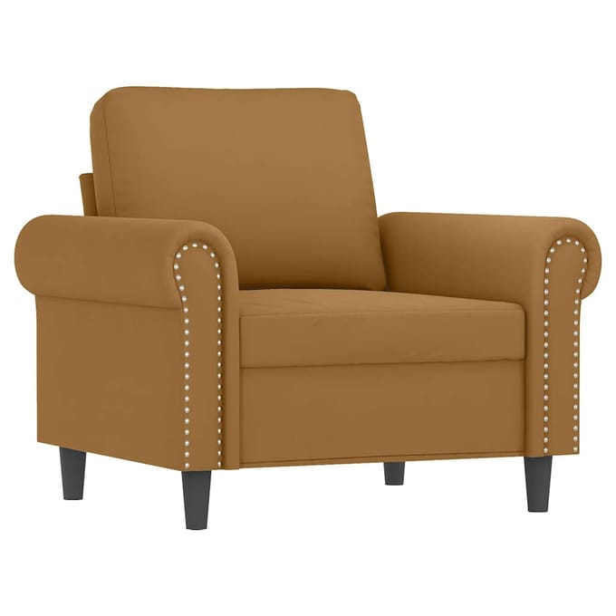 vidaXL - 4-delige - Loungeset - met - kussens - fluweel - bruin