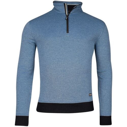 Baileys Trui Sweatshirt Half Zip 2-Tone Oxford Doubleface Jacquard Interlock Cobalt / male