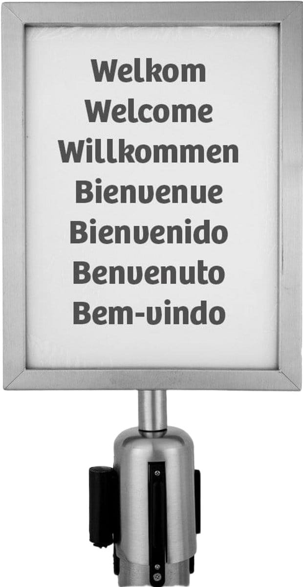 Posterframe A4 staand voor Trekband - Geborsteld Chroom
