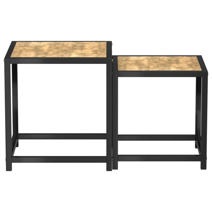 vidaXL - Salontafels - 2 - st - MDF - zwart - en - geel