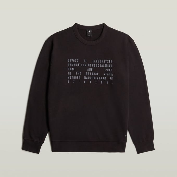 G-Star Text Graphic Sweater Black Größe: S | Pullover Outlet | Herren | Schwarz
