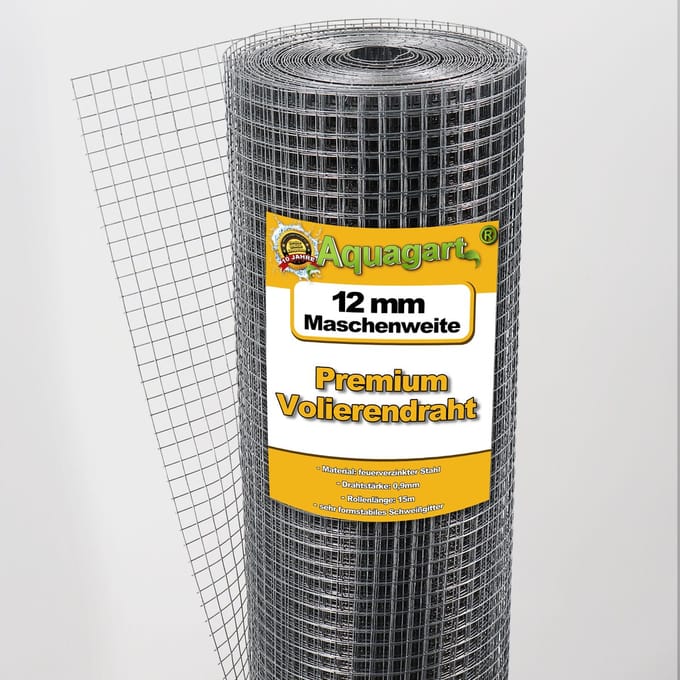 Volièregaas van 90m x 1m, gelast draadgaas, thermisch verzinkt.