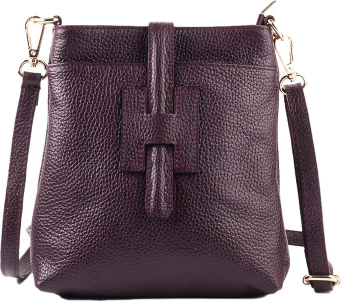 Echt lederen schoudetas Roselien - Made in Italy - Bordeaux rood