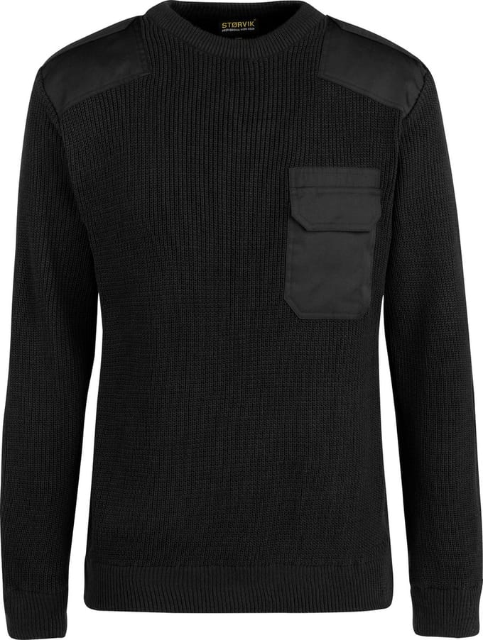 STØRVIK Melbourne Commando Trui Heren - Acryl Gebreid - Maat L - Zwart