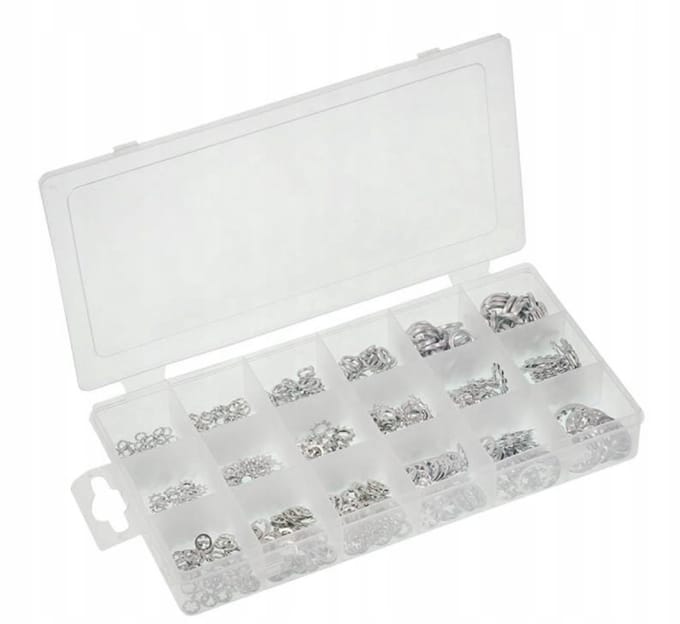 veerringen assortiment 720 delig - carrosseriering - veerring set - gmp