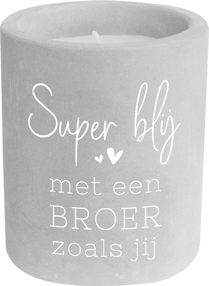 - Kaarsje Broer - 6,5x6,5x8 cm - Cement