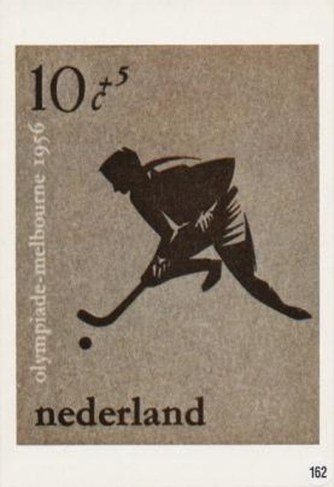 Briefkaart met afbeelding Hockey-speler – Olympiade 1956 – Melbourne postzegel