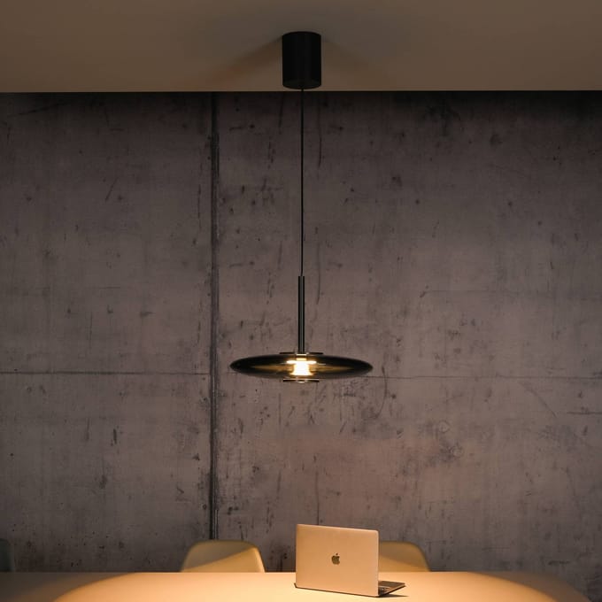 LED hanglamp PURE E-Vitrum, platina, glas/aluminium, CCT