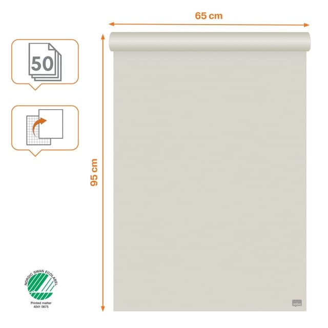 Flipoverpapier Nobo standaard 65x95cm dubbelzijdig plano 50vel