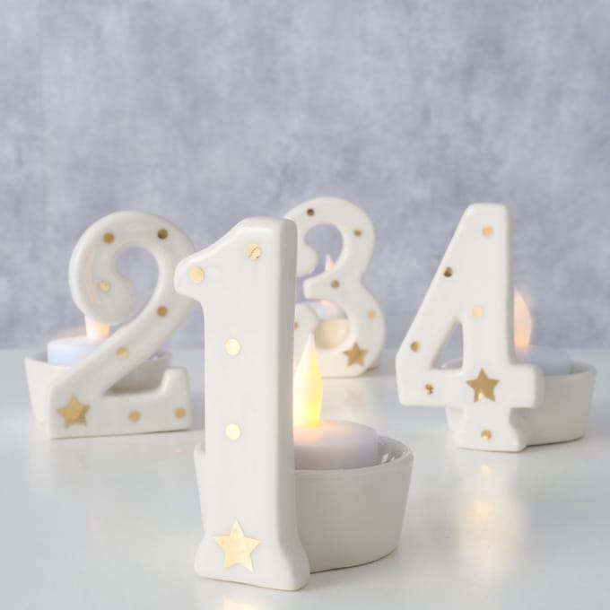 Adventskandelaars met cijfers NUMERO